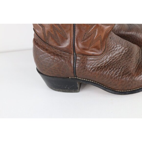 Vintage 70s Streetwear Mens 10 3E Pebble Grain Tribal Leather Cowboy Boots USA main image 10